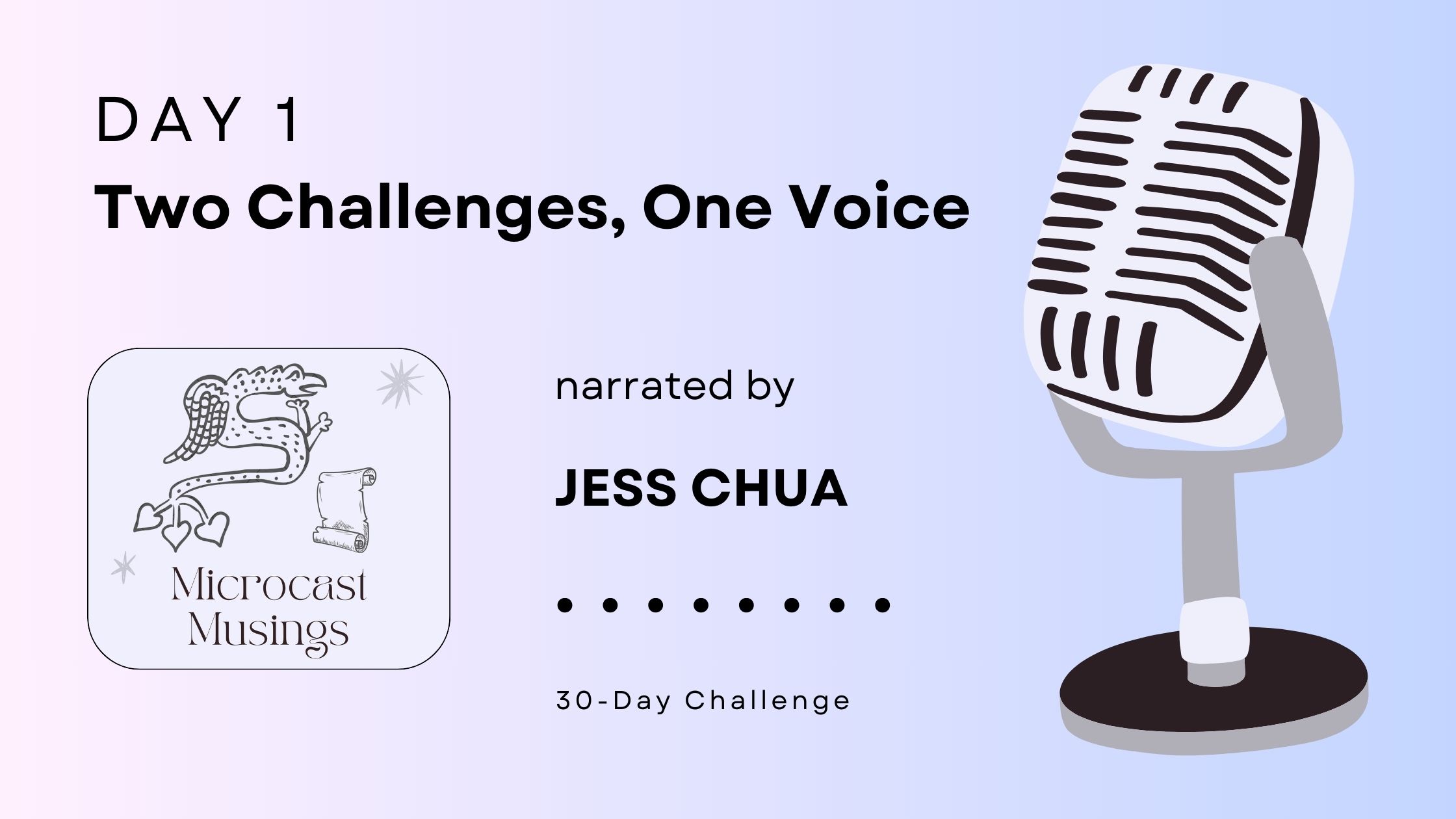 Microcast Day 1 – Two Challenges, One Voice