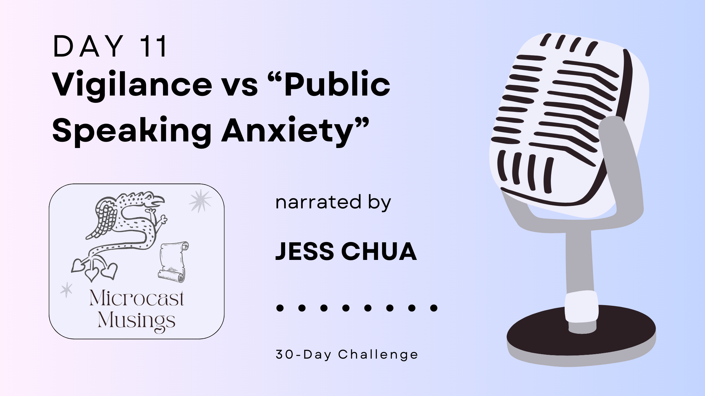 Microcast Day 11 – Vigilance vs “Public Speaking&nbsp;Anxiety”